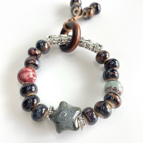 Artisan Beaded Bracelet with Star Charm - Picture 1 of 3